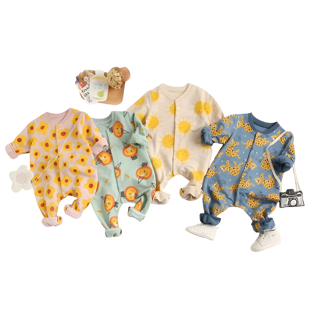 Cute and Comfy Cartoon Style Cotton Baby Rompers