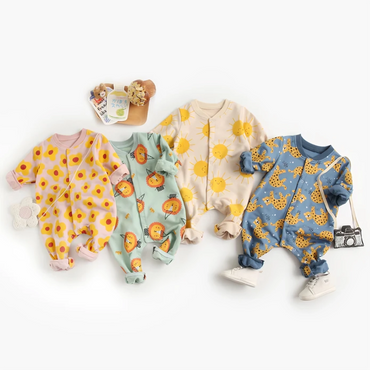 Cute and Comfy Cartoon Style Cotton Baby Rompers