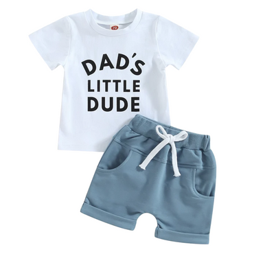 Little Dude Printed Summer Outfit Set