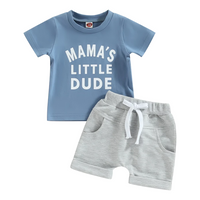 Little Dude Printed Summer Outfit Set