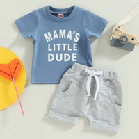 Little Dude Printed Summer Outfit Set