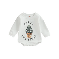 Christmas Themed "First Christmas" Baby Bodysuit