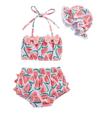 Watermelon Ruffled Baby Bikini Swimsuit