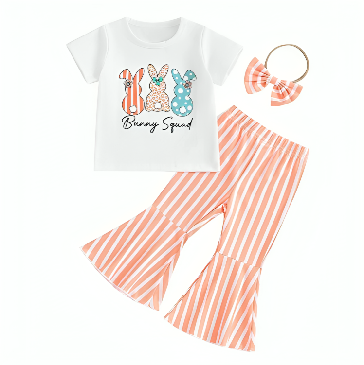 Bunny Squad Striped Pants Toddler Set