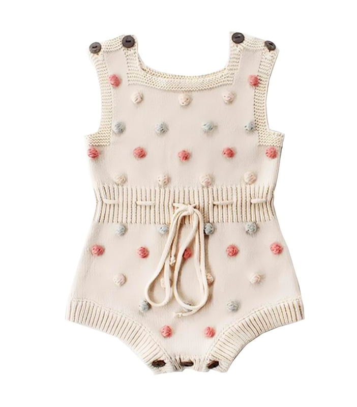 Pom Pom Knitted Baby Romper