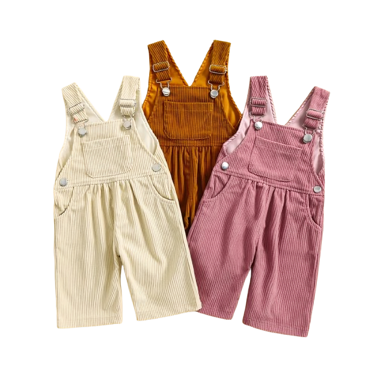 Solid Color Suspender Baby Jumpsuit