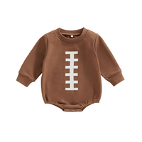 Brown Football Lace Print Baby Bodysuit