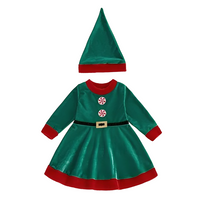 Long Sleeve Christmas Elf Dress Costume Dress