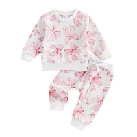 Valentine's Day Bows Baby Tracksuit Set