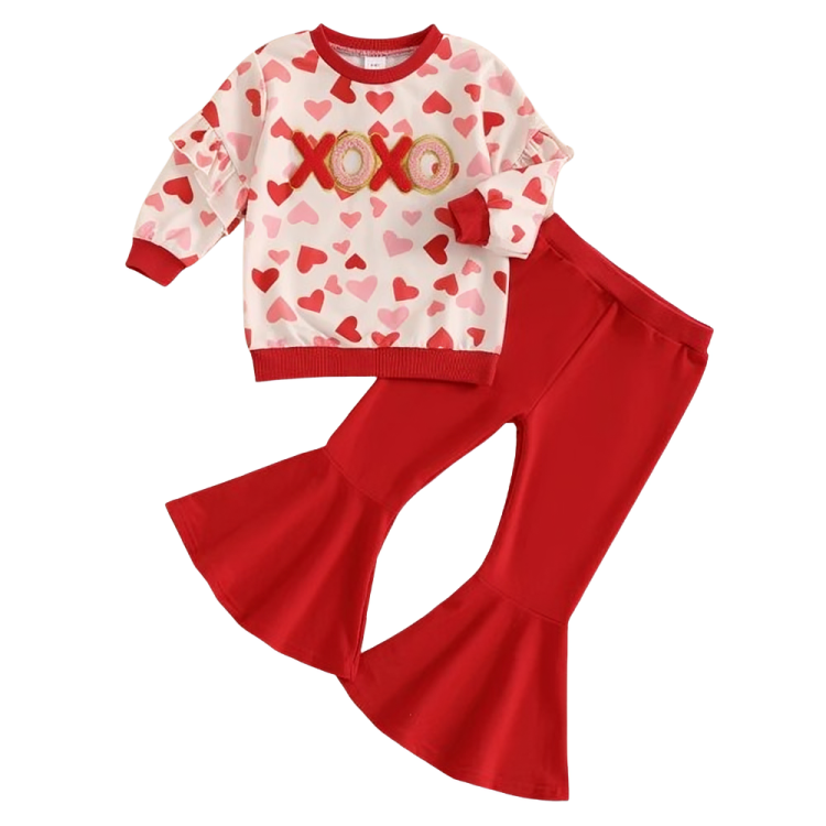 Valentine’s Day Flared Pants Toddler Set