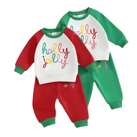 Long Sleeve Holly Jolly Print Baby Set