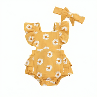 Cute Daisy Floral Sleeveless Soft Cotton Rompers