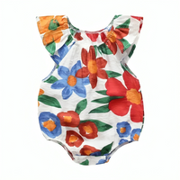 Painted Floral Summer & Spring Cotton Sleeveless Bodysuit