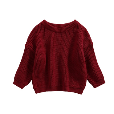 Long Sleeve Solid Color Knitted Sweater