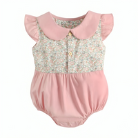 Charming Plaid Floral Cotton Baby Summer Bodysuit