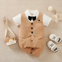 Gentleman Formal Style Cotton Romper