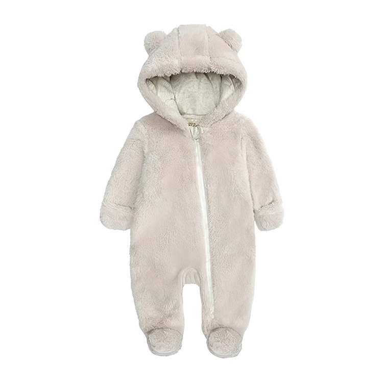 Beige Bear Baby Cotton Onesie