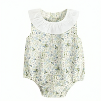 Charming Plaid Floral Cotton Baby Summer Bodysuit