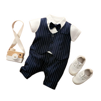 Gentleman Formal Style Cotton Romper