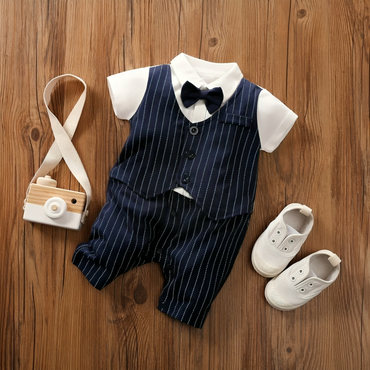 Gentleman Formal Style Cotton Romper