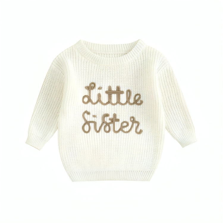 Handcrafted "Little Sister" Knitted Baby Sweater