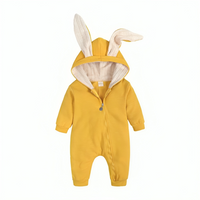 Bunny Hooded Baby Cotton Jumpsuit