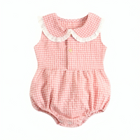 Charming Plaid Floral Cotton Baby Summer Bodysuit