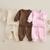 Long Sleeve Solid Bear Fleece Baby Set