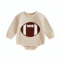 Football Embroidered Long Sleeve Baby Bodysuit