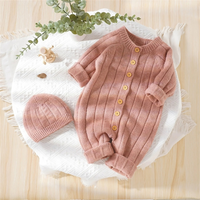 Solid Knitted Sweater Baby Romper Bodysuit