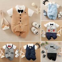 Gentleman Formal Style Cotton Romper