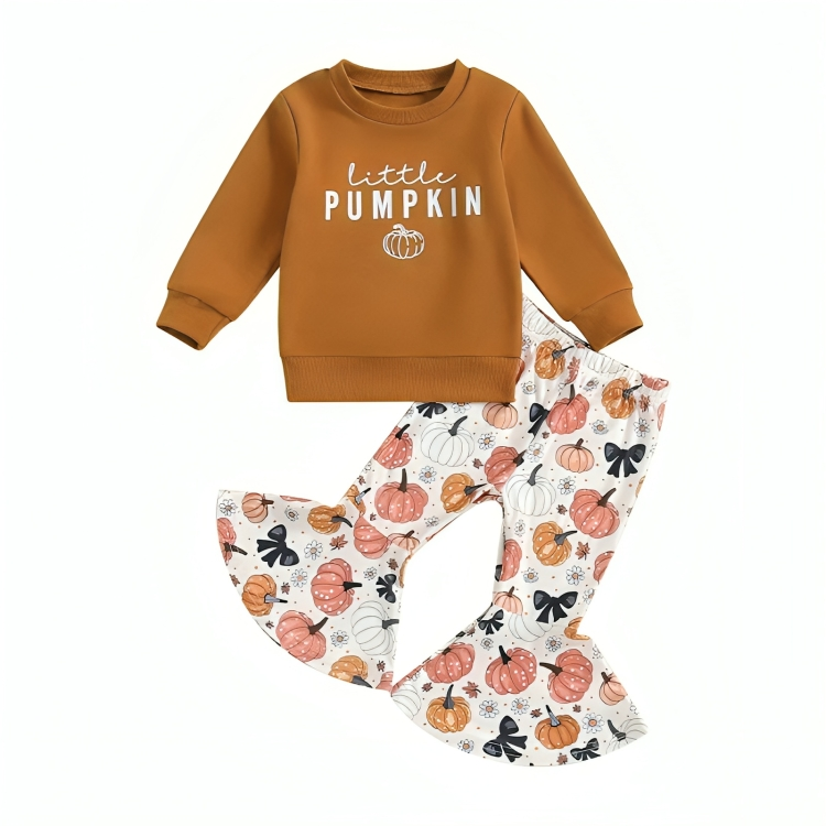 Little Pumpkin Flared Pants Baby Set