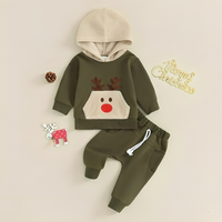 Long Sleeve Deer Cotton Hooded Baby Set