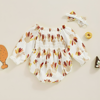 Turkey Pattern Print Romper Set