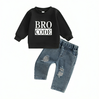 Long Sleeve Bro Code Jeans Baby Set