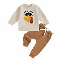 Long Sleeve Turkey Face Sweatshirt Set