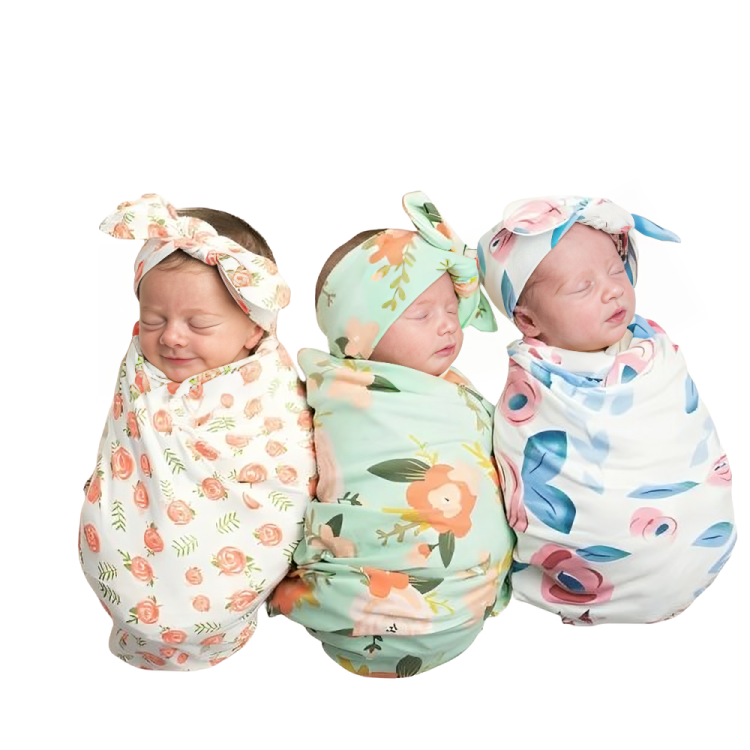 Floral Printed Swaddle Blanket Wrap