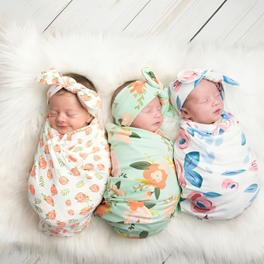 Floral Printed Swaddle Blanket Wrap