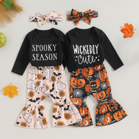 Halloween Letter Print Flare Baby Set