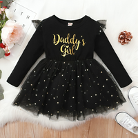 Daddy's Girl Printed Dotted Mesh Dress