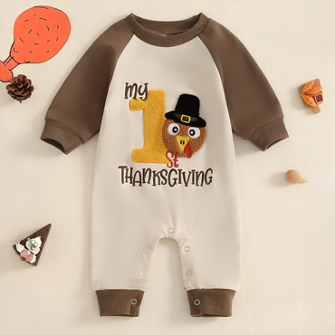 Casual "My First Thanksgiving" Baby Jumpsuit