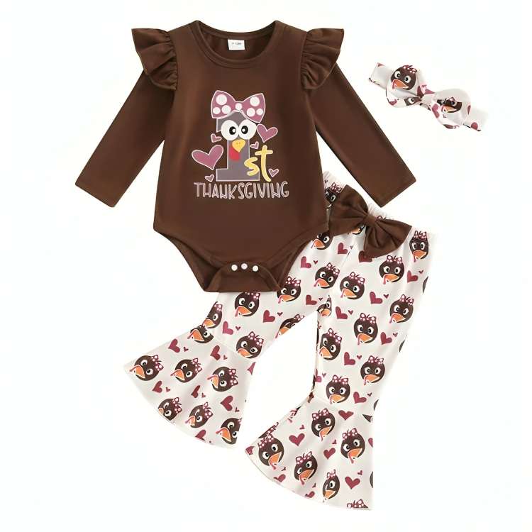 1st Thanksgiving Flared Pants Baby Set