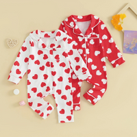 Valentines Heart Print Button Up Pajamas