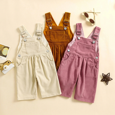 Solid Color Suspender Baby Jumpsuit