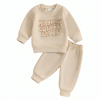 "Mama's Coffee Date" Solid Color Baby Set