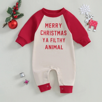 "Merry Christmas Ya Filthy Animal" Baby Jumpsuit