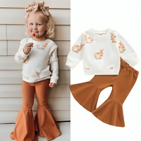 Brown Bunny Flared Pants Toddler Set