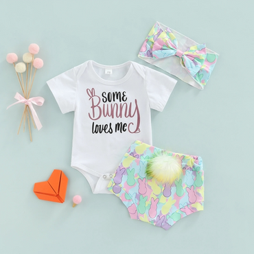 Colorful "Some Bunny Loves Me" Baby Set