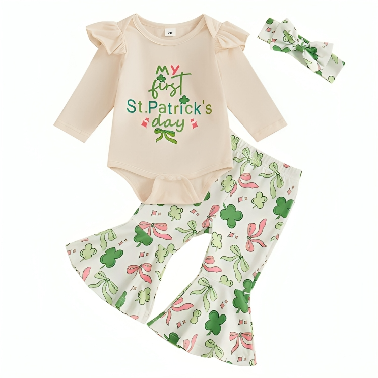 My First St. Patrick's Day Flared Pants Baby Set