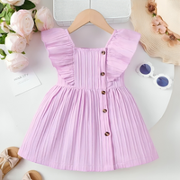 Purple Flutter Fabric Sleeveless Summer Dress